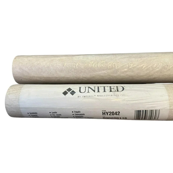 United Imperial Wallpaper Luxury Beige Neutral HY2042 Double 33 Feet NEW SEALED - Picture 2 of 7